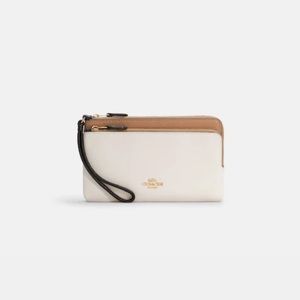 Coach Double Zip Wallet In Colorblock